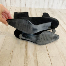 Load image into Gallery viewer, Stuart Weitzman | Womens Black Suede Leather Pointed Toe Kitten Heel Sock Boots | Size: 6