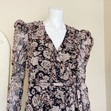 Load image into Gallery viewer, Bardot | Womens Black and Brown Floral Print Ruffle Mini Dress | Size: 4
