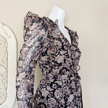 Load image into Gallery viewer, Bardot | Womens Black and Brown Floral Print Ruffle Mini Dress | Size: 4