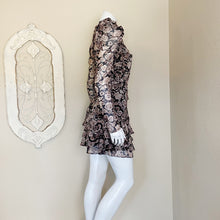 Load image into Gallery viewer, Bardot | Womens Black and Brown Floral Print Ruffle Mini Dress | Size: 4