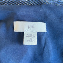 Load image into Gallery viewer, J. Jill | Women&#39;s Blue Denim Like Knit Blazer Jacket with Roll Up Sleeves | Size: 2X
