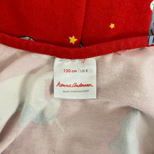 Load image into Gallery viewer, Hanna Andersson | Girls Red with Unicorn Print Short Sleeved Fit and Flare Dress | Size: 8Y
