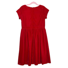 Load image into Gallery viewer, Gymboree | Girls Red Sparkle Star Detail Velvety Short Sleeved Dress | Size: 10Y
