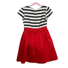 Load image into Gallery viewer, Gymboree | Girl&#39;s Black and White Stripe with Red Bow Dress | Size: 7Y
