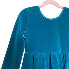Load image into Gallery viewer, Hanna Andersson | Girls Teal Long Sleeved Velvet Style Dress | Size: 6-7Y

