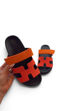Load image into Gallery viewer, Hermès Chypre Sandals – Red & Orange – Size 37.5 – New in Box