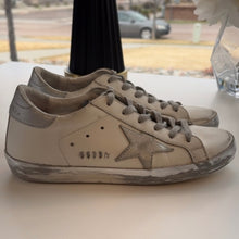 Load image into Gallery viewer, Golden Goose Super-Star Sneakers White Silver Size 37 | Savour Clothing