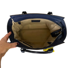 Load image into Gallery viewer, Coach | Women's Blue and Neon Yellow Candace Carryall Tote Shoulder Bag