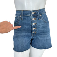 Load image into Gallery viewer, Madewell | Women's Medium Wash High-Rise Button Up Denim Shorts | Size: 27