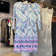 Load image into Gallery viewer, Back view Lilly Pulitzer blue swirl print dress