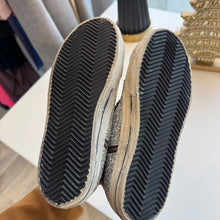 Load image into Gallery viewer, Golden Goose Silver Sequin Black Star Dreamed in Venice Slide Sneakers – Size 36 | Authentic Luxury