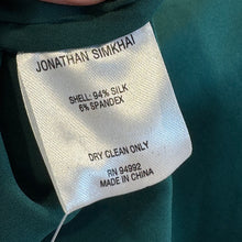 Load image into Gallery viewer, Jonathan Simkhai | Women's Green Silky Ruched Long Sleeve Blouse | Size S | SAVOUR Clothing