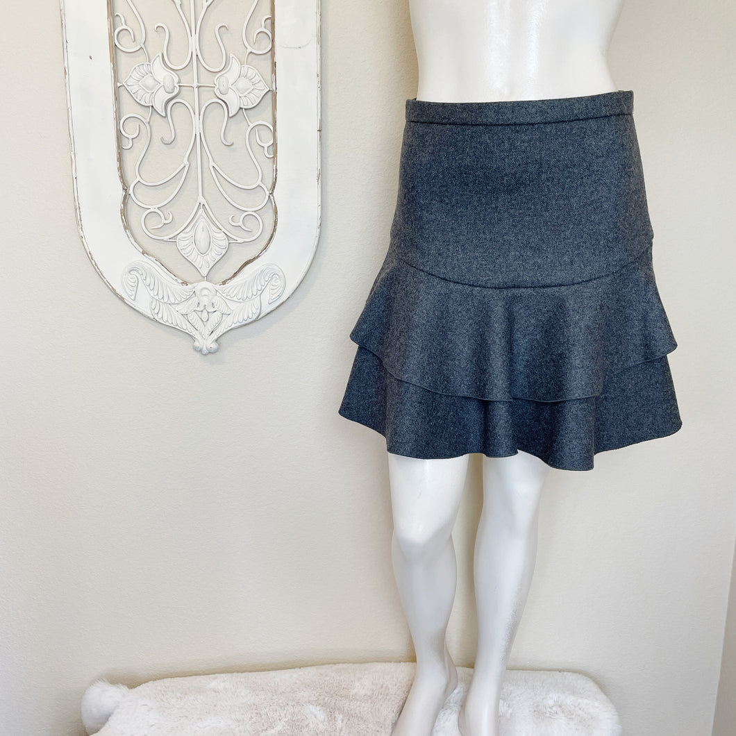 J. Crew | Grey Wool Blend Flounce Skirt | Size: 2