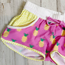 Load image into Gallery viewer, Platypus Australia | Girls Pink Pineapple Swim Shorts | Size: 4T
