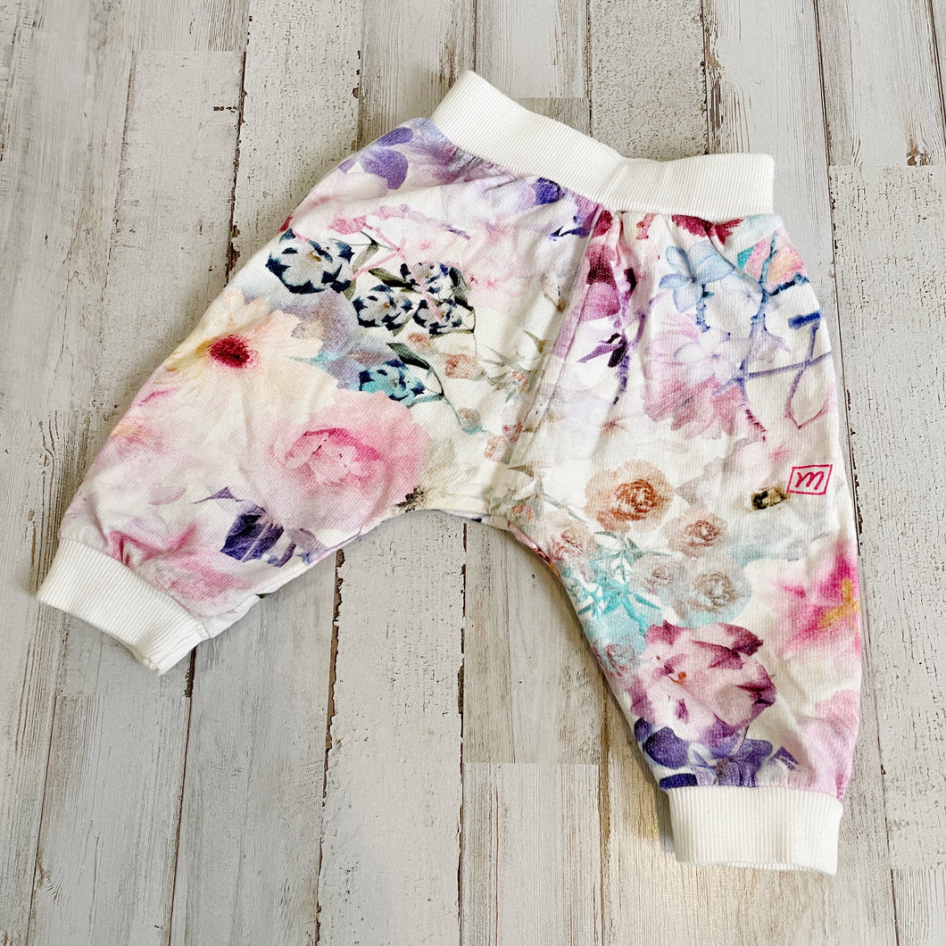 Munster | Girls Watercolor Floral Jogger Pants | Size: 3-6M