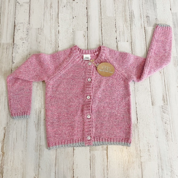 Egg by Susan Lazar | Girls Pink Metallic Silver Button Down Phoebe Cardigan with Tags | Size: 4T