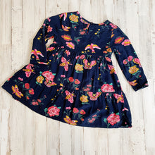 Load image into Gallery viewer, Billieblush | Girls Navy Floral Print Boho Long Sleeve Dress | Size: 3T
