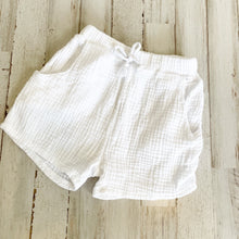Load image into Gallery viewer, Girl&#39;s White Drawstring Shorts | Size: 4T
