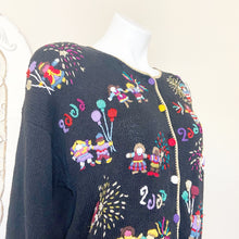 Load image into Gallery viewer, Heirloom Collectibles | Women&#39;s Vintage Y2K &quot;World Party 2000&quot; Cardigan | Size: M
