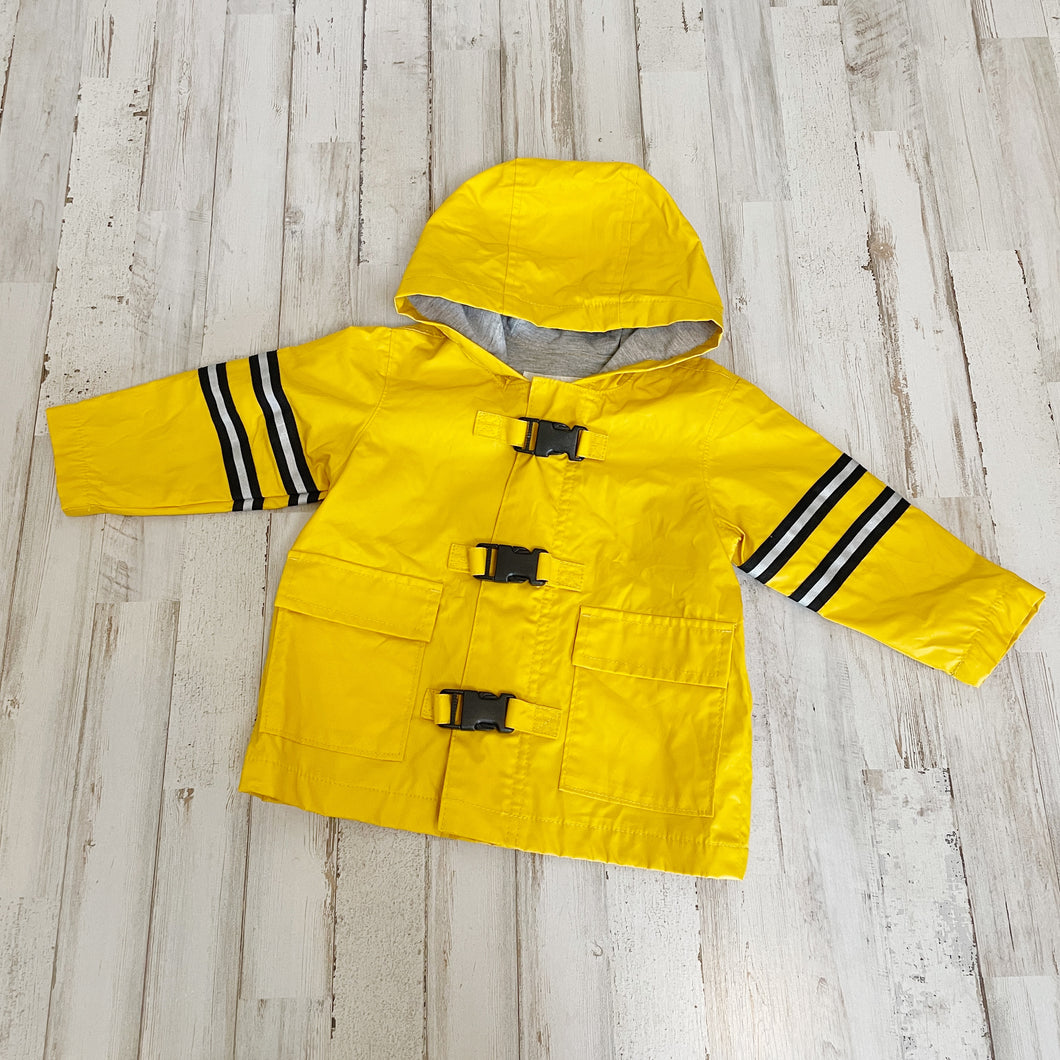 Old Navy | Boy's Yellow Fireman Rain Jacket with Hood | Size: 12-18M