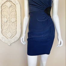 Load image into Gallery viewer, Whistles | Women&#39;s Blue Silk Mixed Media Sheath Dress | Size: 2
