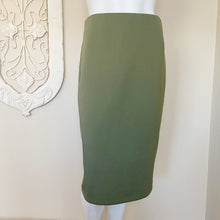 Load image into Gallery viewer, Catherine Malandrino | Women&#39;s Olive Green Zip Back Pencil Skirt | Size: 8
