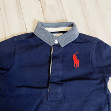 Load image into Gallery viewer, Ralph Lauren | Boy&#39;s Navy and Denim Collar Polo Tee | Size: 9M
