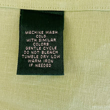 Load image into Gallery viewer, Ralph Lauren | Womens Lime Green Linen Button Down Embroidered Seal Top | Size: L
