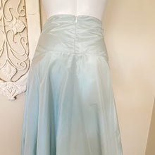 Load image into Gallery viewer, Michelle DeCourcy | Women&#39;s Light Blue Satin Fit and Flare Skirt with Tulle Bottom | Size: XS
