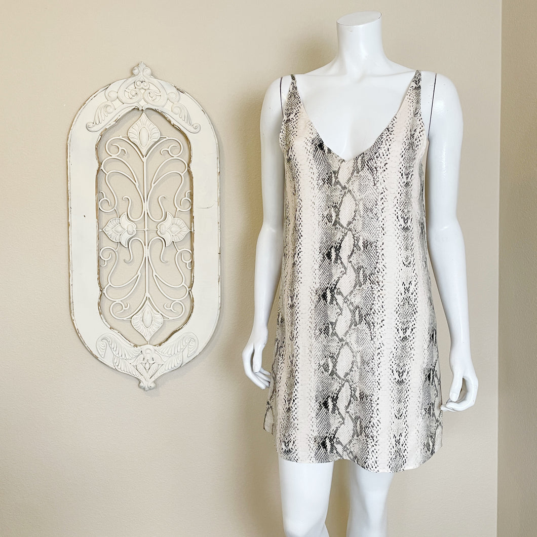 Lavender Brown | Women's Snakeprint Thin Strap Mini Dress | Size: XS