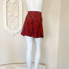 Load image into Gallery viewer, Monoprix Femme | Womens Red and Orange Floral and Paisley Print Fit and Flare Mini Skirt | Size: 8
