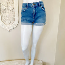 Load image into Gallery viewer, BDG | Women&#39;s Blue Roll Up Cut Off Denim Jean Shorts | Size: 29

