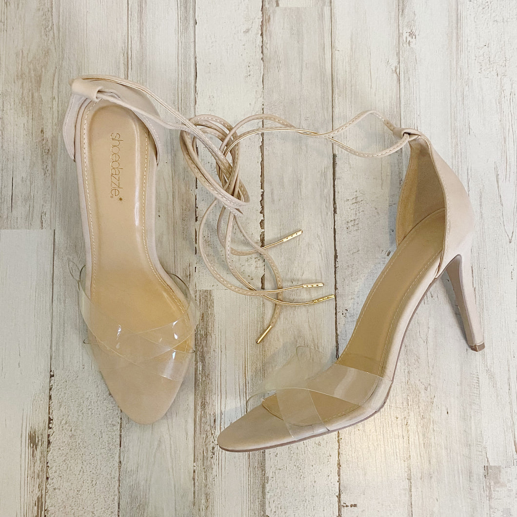 Shoe Dazzle | Womens Nude Jayci Crisscross Strap Sandal | Size: 10