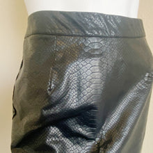 Load image into Gallery viewer, Stella Luce | Womens Black Snakeskin Print Vegan Mini Skirt | Size: L

