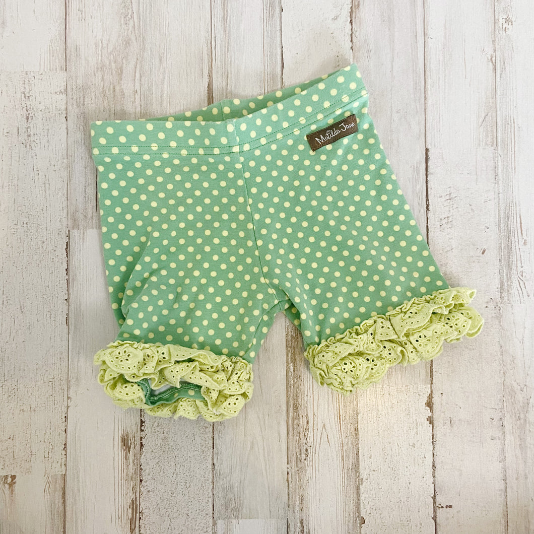 Matilda Jane | Girls Green Polka Dot Ruffle Shorts | Size: 4T