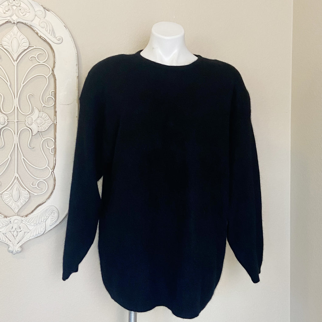 Casual Corner | Womens Black Rabbit Hair Wool Blend Pullover Sweater | Size: XL
