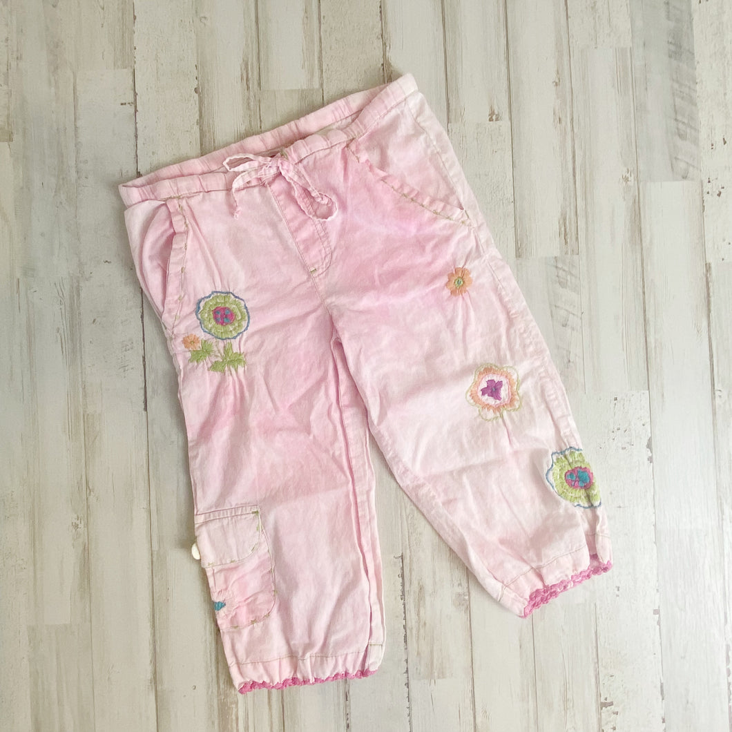 Mim & Maggie | Girls Pink Tie Dye Embroidered Boho Pants | Size: 3T