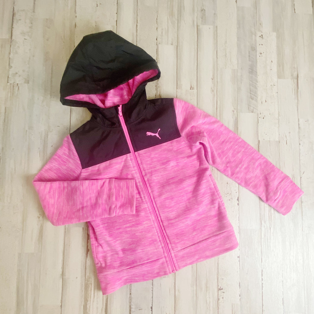 Puma | Girl's Black and Bright Pink Fleece Jacket | Size: 5T