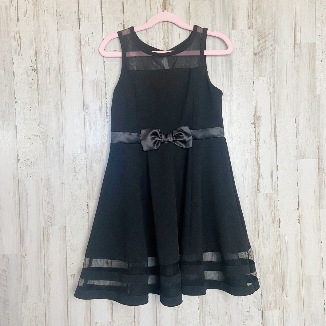 Calvin Klein | Girls Black Illusion Mesh Bow Front Dress | Size: 8Y