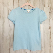Load image into Gallery viewer, Mini Boden | Girls Light Blue Laser Cut Short Sleeve Top | Size: 9-10Y
