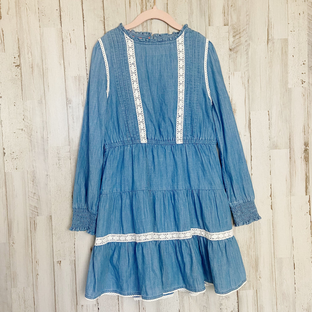 Boden | Girls Blue Denim Long Sleeve Dress | Size: 9-10Y
