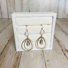 Load image into Gallery viewer, Womens Double Teardrop Clear &amp; Opaque Accent Dangle Earrings
