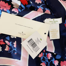 Load image into Gallery viewer, Kate Spade | Womens Navy Silk Daisy Floral Oblong Scarf

