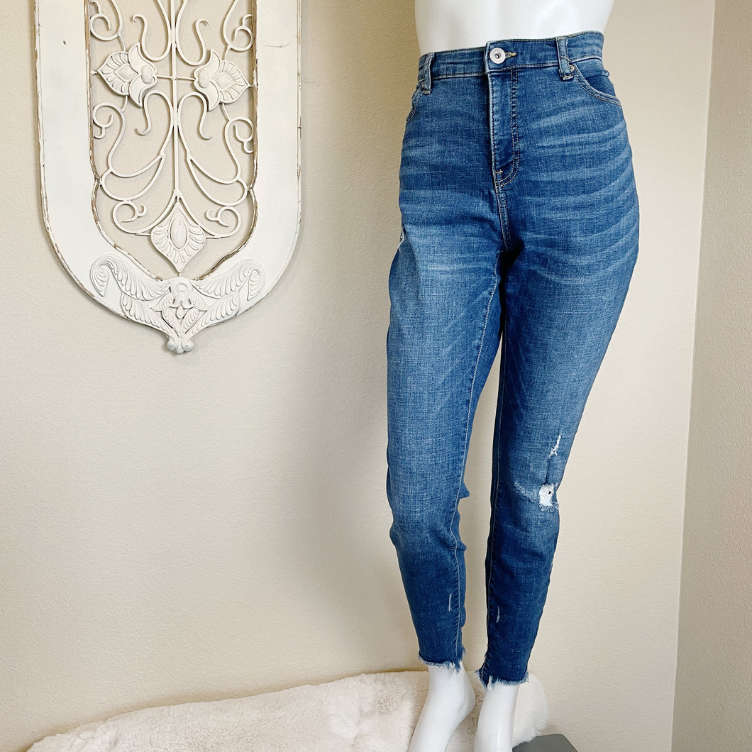 INC | Womens Medium Wash Madison Slightly Distressed Skinny Jeans | Size: 10
