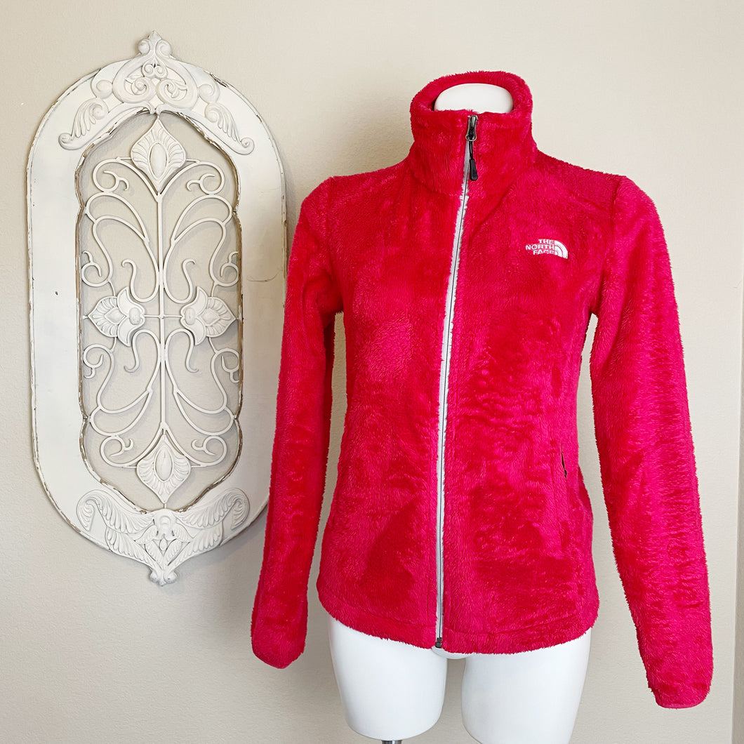 The North Face | Womens Red Fuzzy Sherpa Zip Jacket | Size: XS