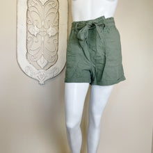 Load image into Gallery viewer, Sanctuary | Womens Olive Green Paperbag Shorts with Tie | Size: L
