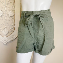 Load image into Gallery viewer, Sanctuary | Womens Olive Green Paperbag Shorts with Tie | Size: L
