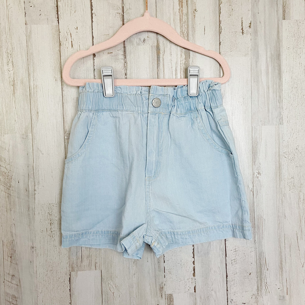 Molo | Girls Light Wash Denim Adara Paperbag Waist Shorts with Tags | Size: 5T
