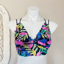 Load image into Gallery viewer, Pink | Womens Colorful Tropical Print Lace Bralette | Size: S
