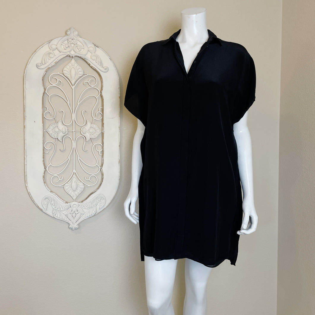 All Saints | Womens Black Button Down Short Sleeve Blouse Dress | Size: 6